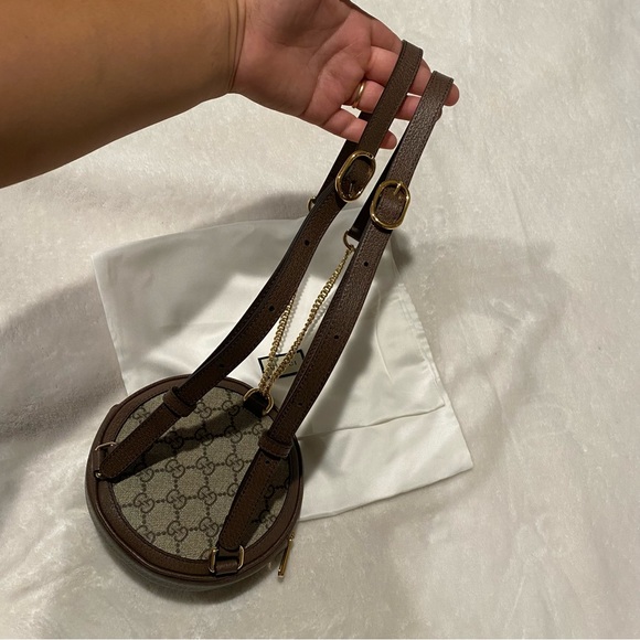 {Gucci} GG Supreme Mini Ophidia Round Backpack - Picture 12 of 14
